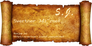 Svertner József névjegykártya