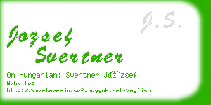jozsef svertner business card